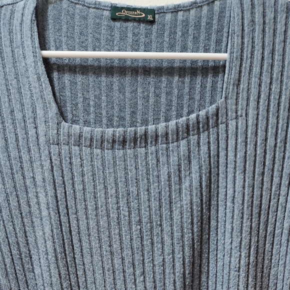 Blue Ribbed Knit Dress - Picture 2 of 2